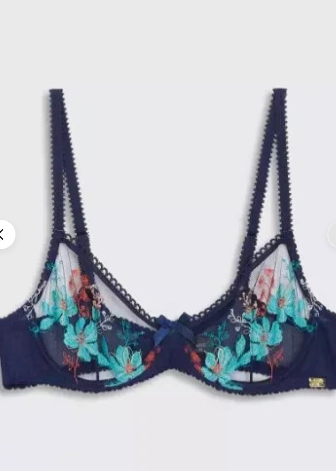 ‘Coralie’ balcony bra in navy