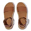 FITFLOP f-mode espadrille leather flat form in deep tan size 5 (38)
