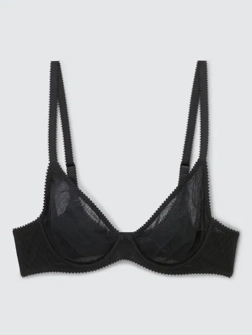 ‘Marley’ geo plunge bra in black