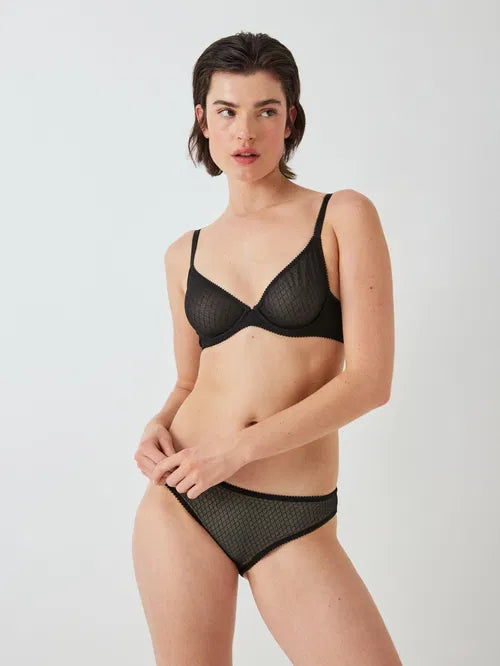 ‘Marley’ geo plunge bra in black