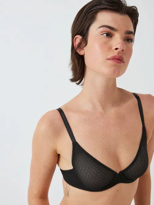 ‘Marley’ geo plunge bra in black