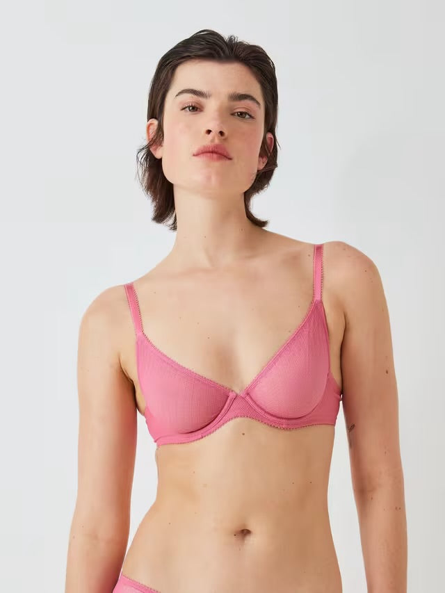 ‘Marley’ geo plunge bra in rose