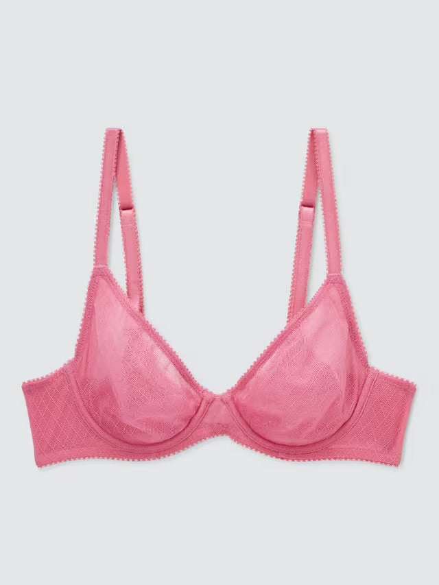 ‘Marley’ geo plunge bra in rose