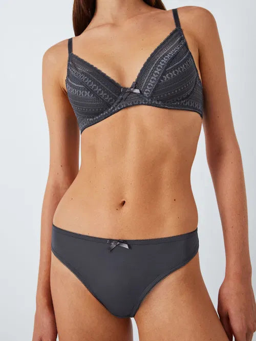 ‘Felicity’ lace back bikini briefs in graphite grey
