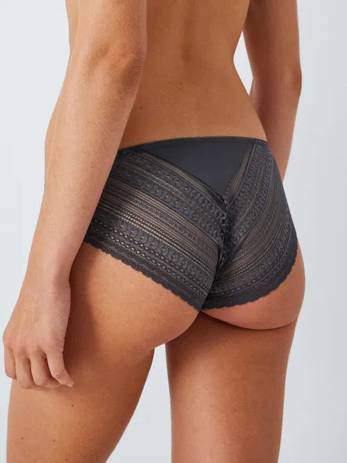 ‘Felicity’ lace back bikini briefs in graphite grey