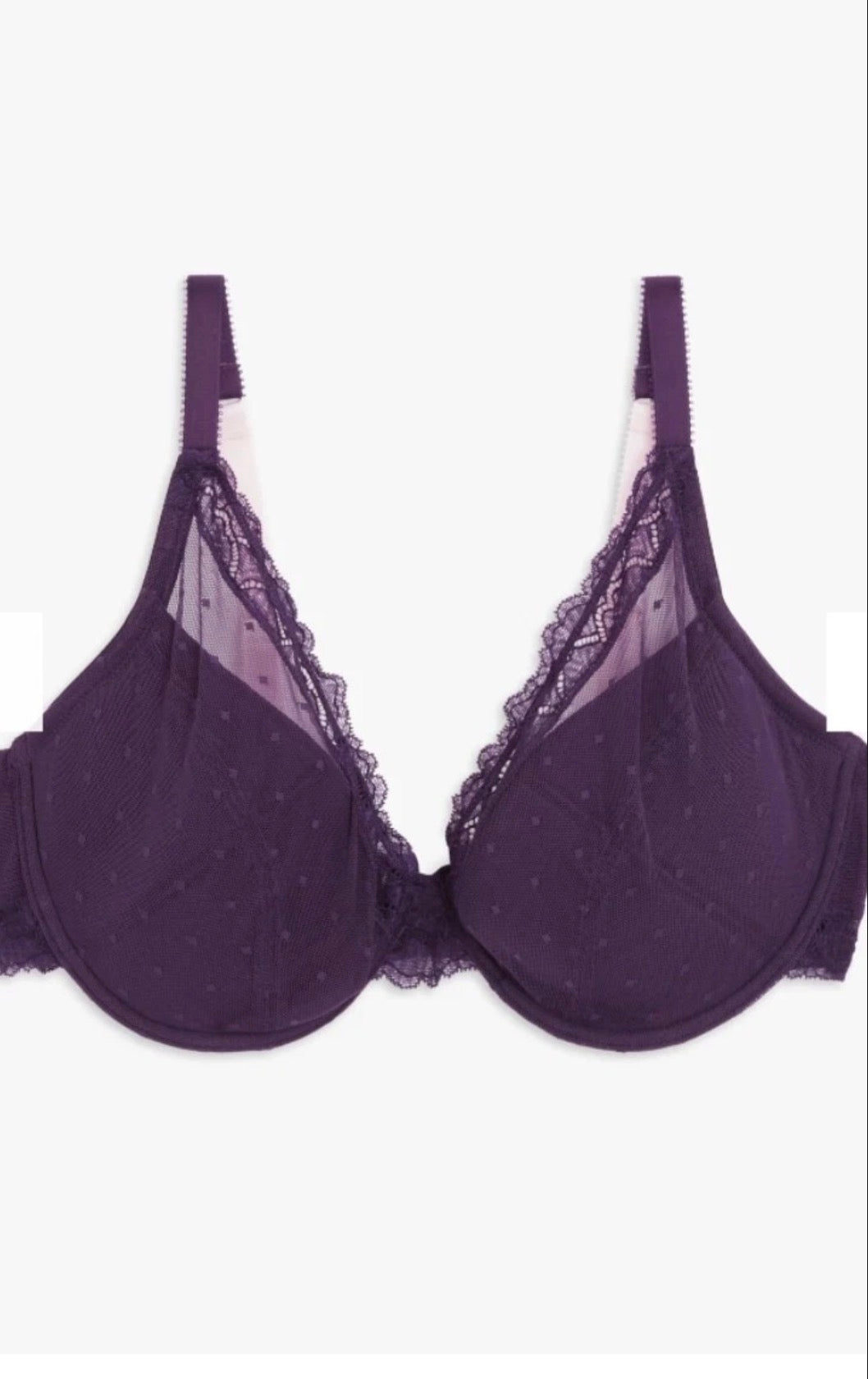 ‘Teagan’ high apex, lightly padded, full support bra In blackberry