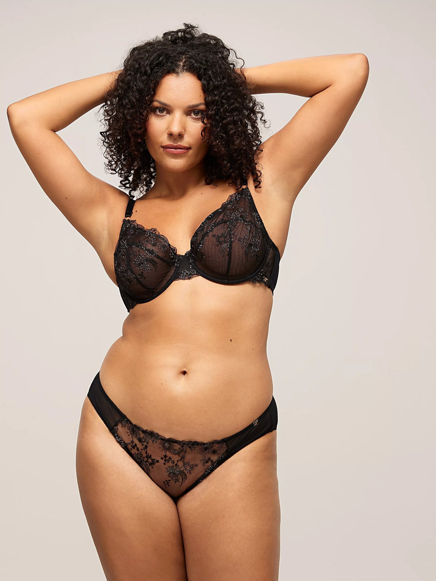 ‘Kiki’ starry night, full support balcony bra in black size 34G