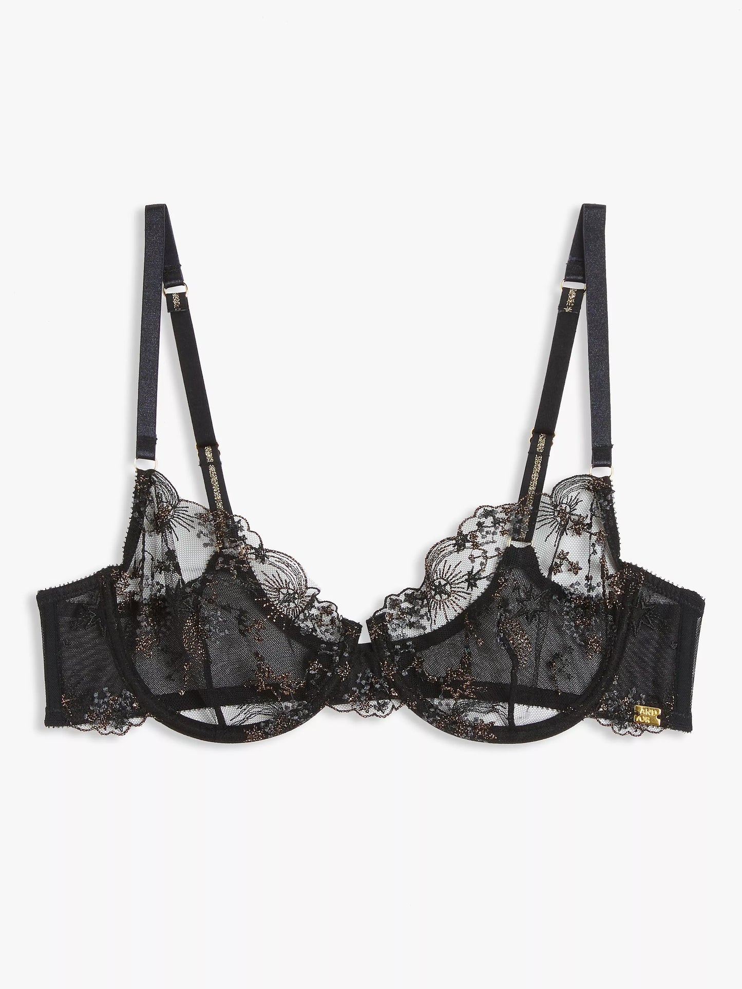 ‘Kiki’ starry night, full support balcony bra in black size 34G