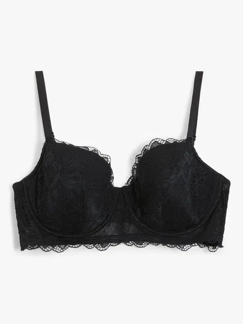 ‘Mimi’ Demi floral lace bra in black