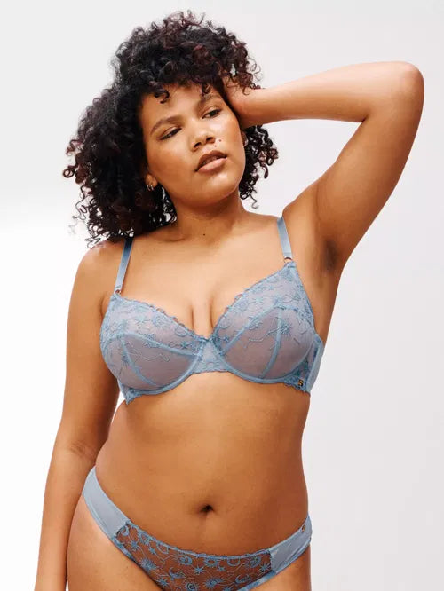 ‘Kiki’ cosmo, full support balcony bra in light blue size 32F