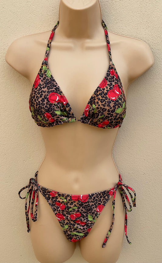 Leopard/cherry bikini size S (8)