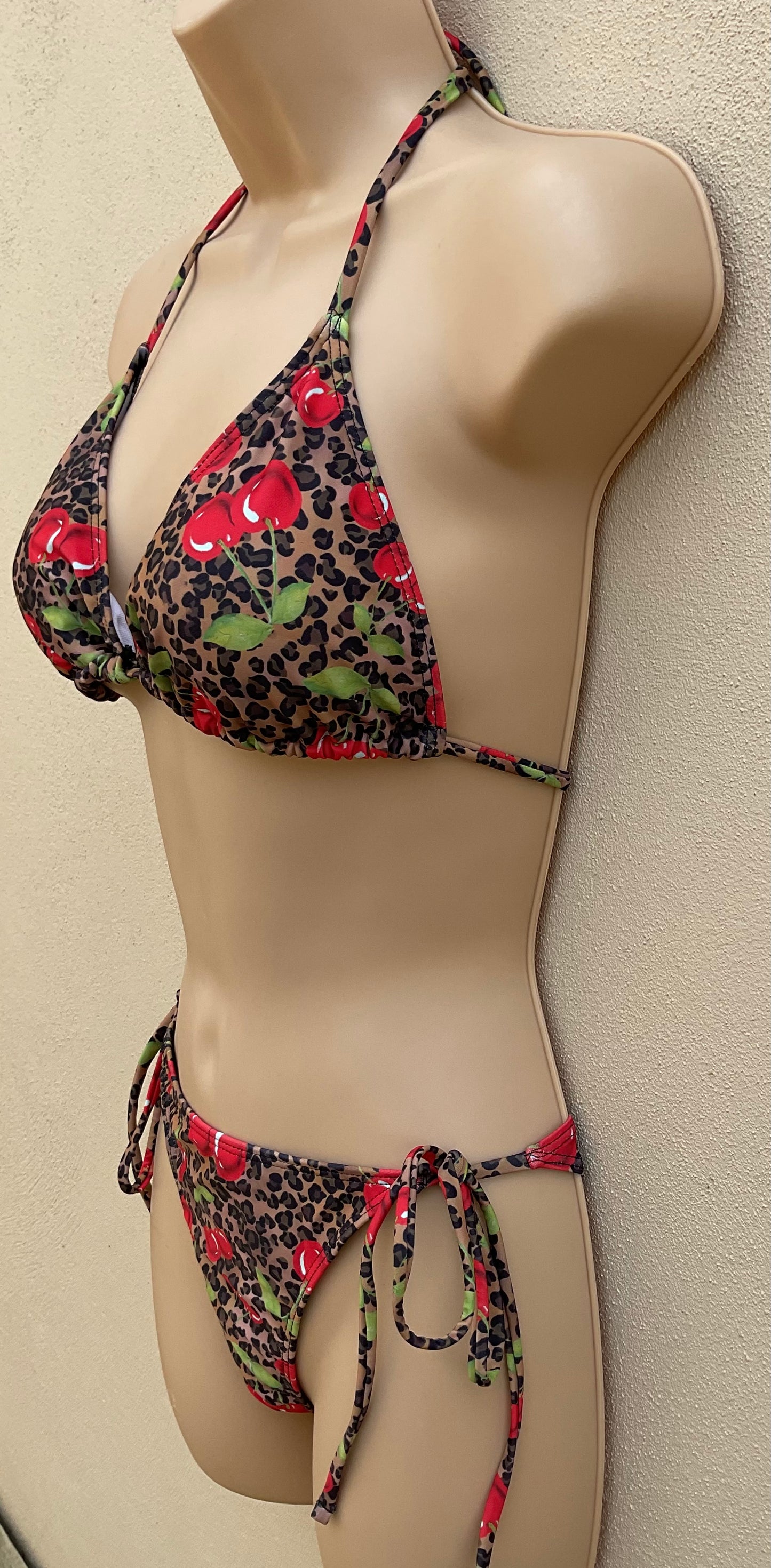 Leopard/cherry bikini size S (8)