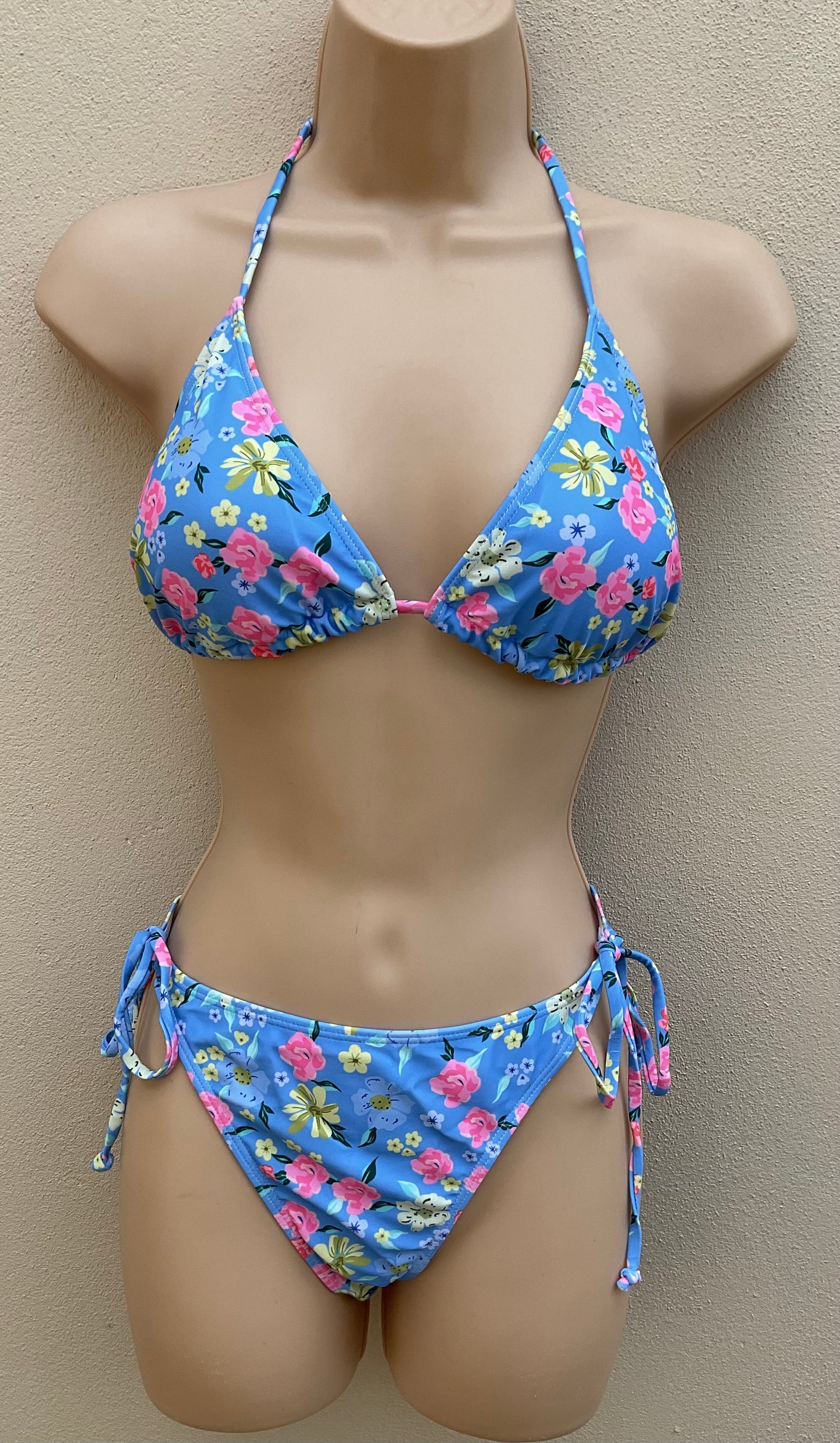 Sky blue floral bikini