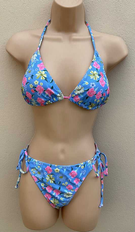 Sky blue floral bikini
