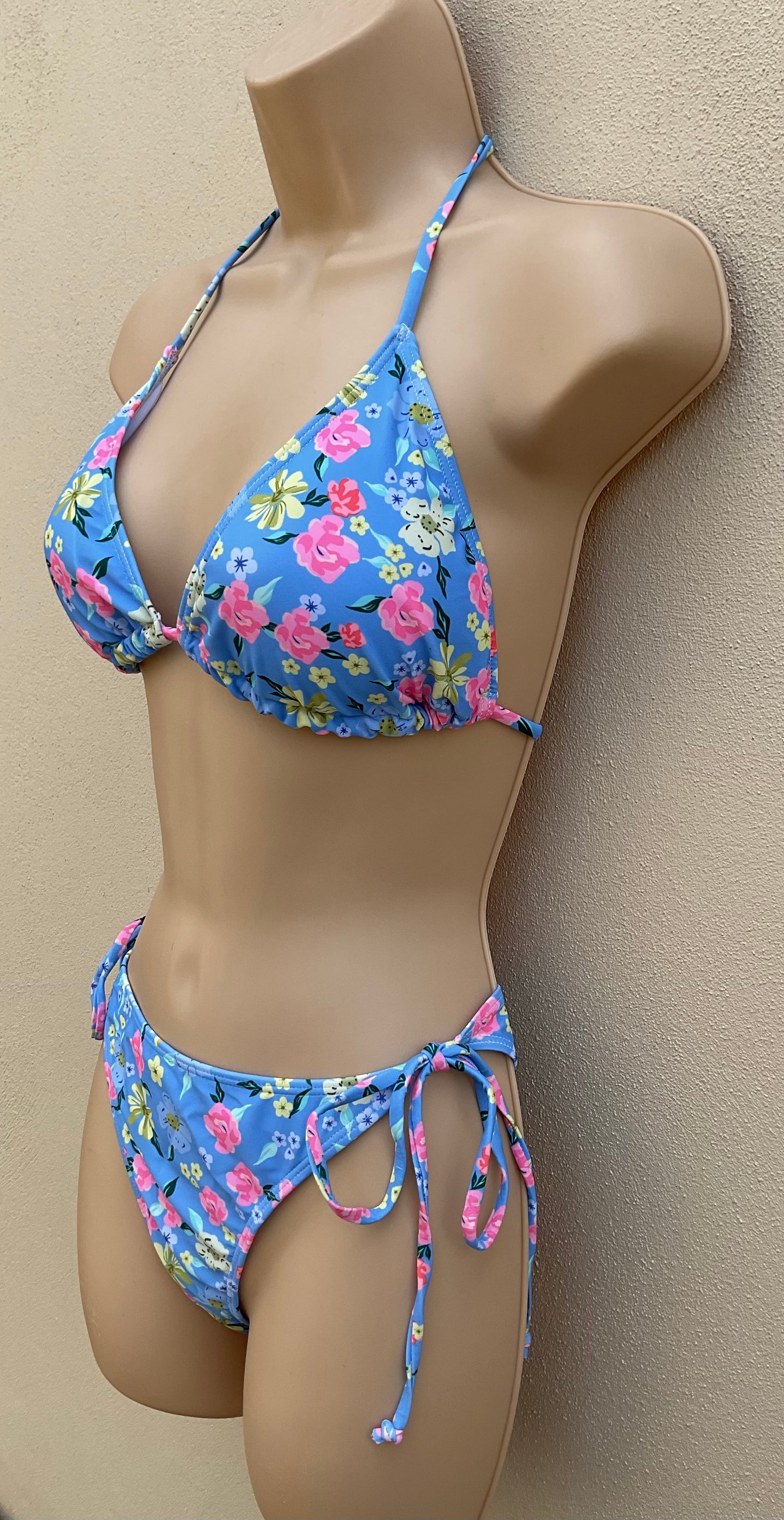 Sky blue floral bikini