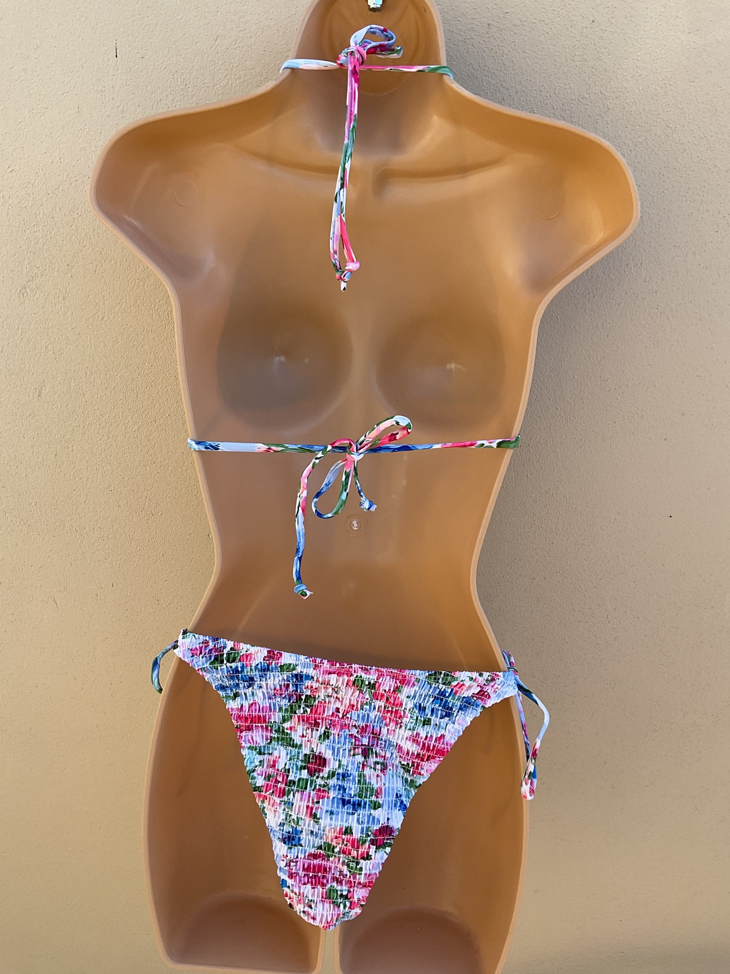 Floral Shirred bikini size S (8)
