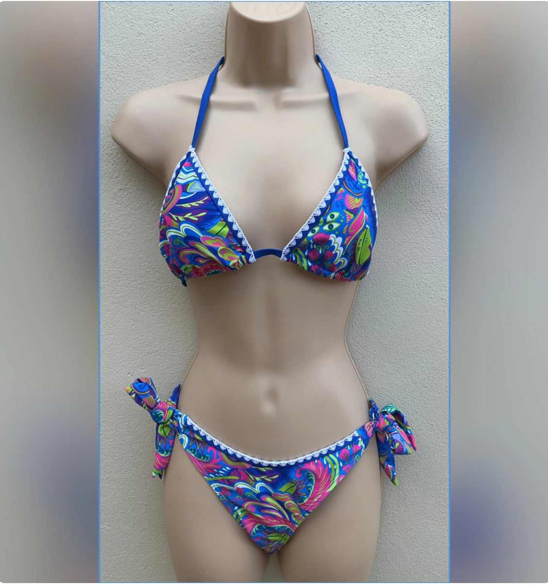 Fantasy bunny tie bikini in blue