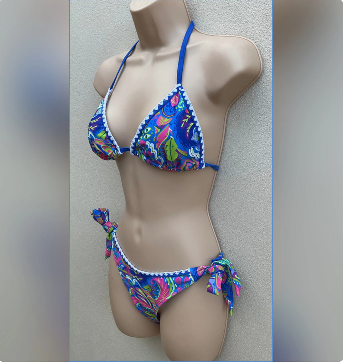 Fantasy bunny tie bikini in blue