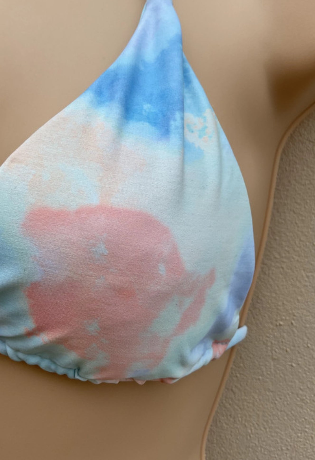 Marble soft pastel beaded bikini