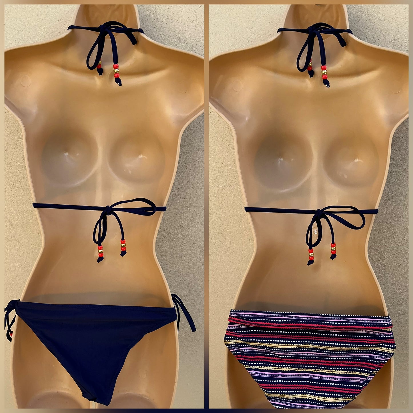 3 piece bikini set - John Lewis bottoms size M (10)