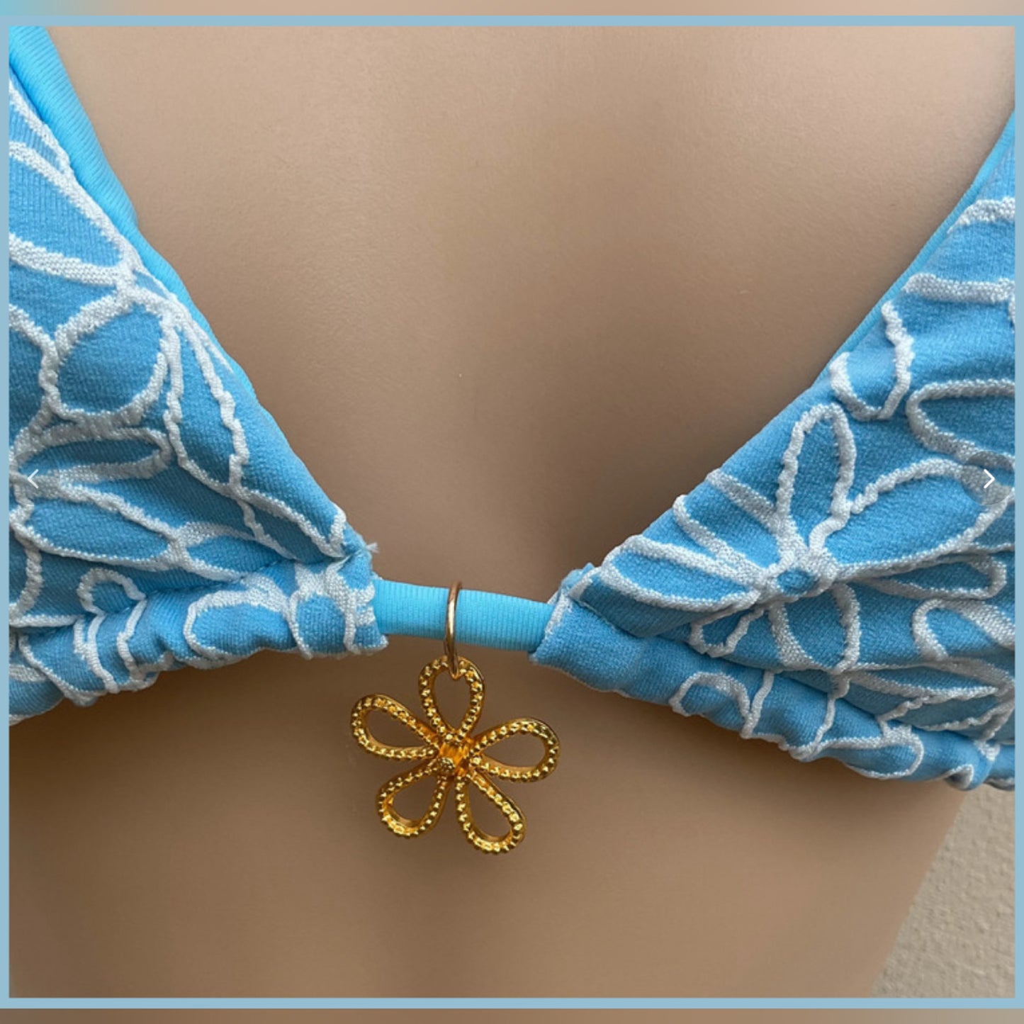 Embroidered flower bikini in sky blue size XL (14)